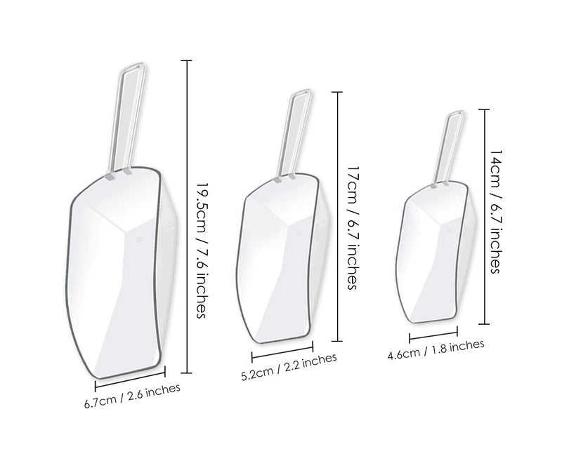 DS.DISTINCTIVE STYLE DS DISTINCTIVE STYLE Kitchen Scoops Set - 6 Clear Plastic Scoops with 3 Sizes - Image 2